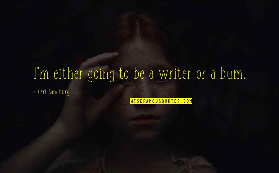 Teens Drinking Quotes By Carl Sandburg: I'm either going to be a writer or Teens Drinking Quotes By Carl Sandburg: I'm either going to be a writer or