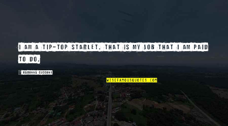 Teetasu Quotes By Madonna Ciccone: I am a tip-top starlet. That is my Teetasu Quotes By Madonna Ciccone: I am a tip-top starlet. That is my