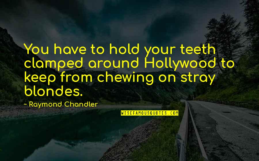 Teeth Quotes By Raymond Chandler: You have to hold your teeth clamped around