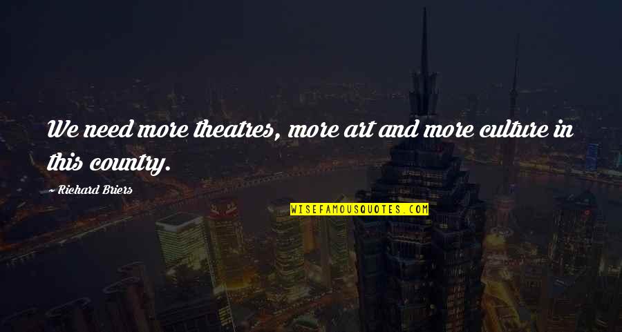 Teetotalers Order Quotes By Richard Briers: We need more theatres, more art and more Teetotalers Order Quotes By Richard Briers: We need more theatres, more art and more