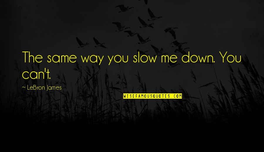 Tegeder Andrew Quotes By LeBron James: The same way you slow me down. You