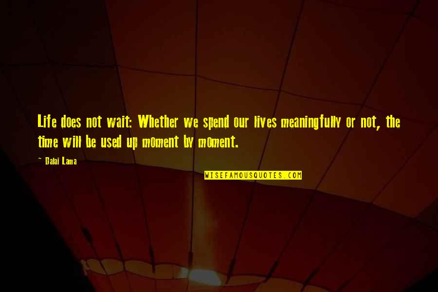 Tegner Activity Quotes By Dalai Lama: Life does not wait: Whether we spend our