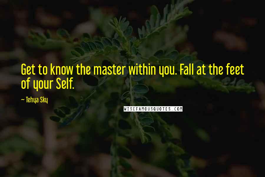 Tehya Sky quotes: Get to know the master within you. Fall at the feet of your Self.