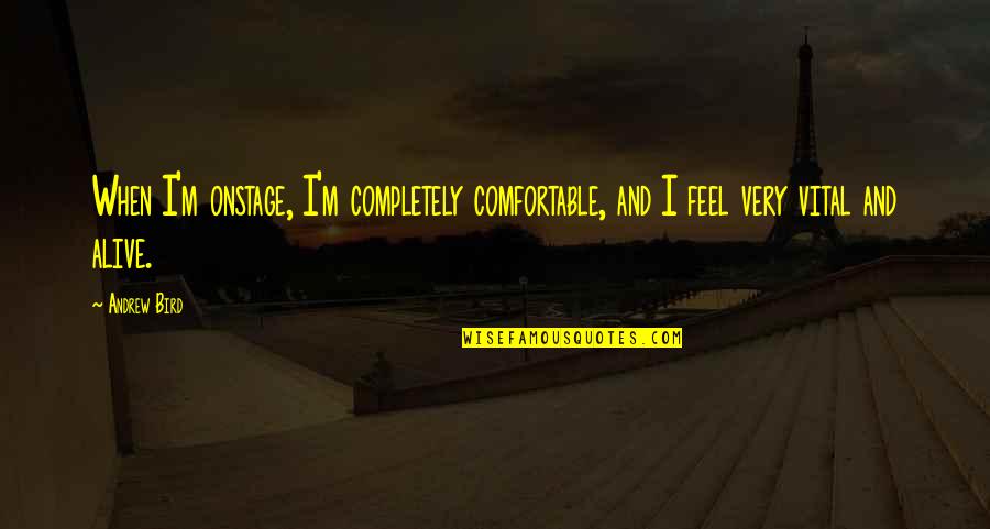 Teigiamuju Quotes By Andrew Bird: When I'm onstage, I'm completely comfortable, and I