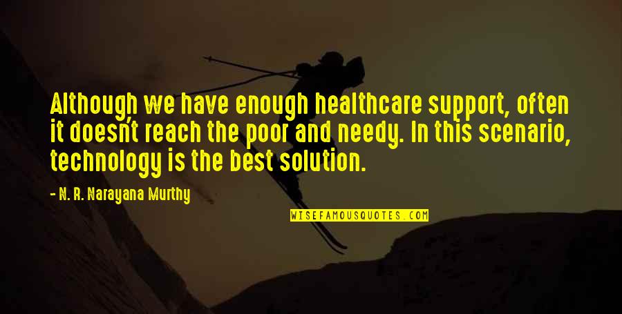 Tejones En Quotes By N. R. Narayana Murthy: Although we have enough healthcare support, often it Tejones En Quotes By N. R. Narayana Murthy: Although we have enough healthcare support, often it
