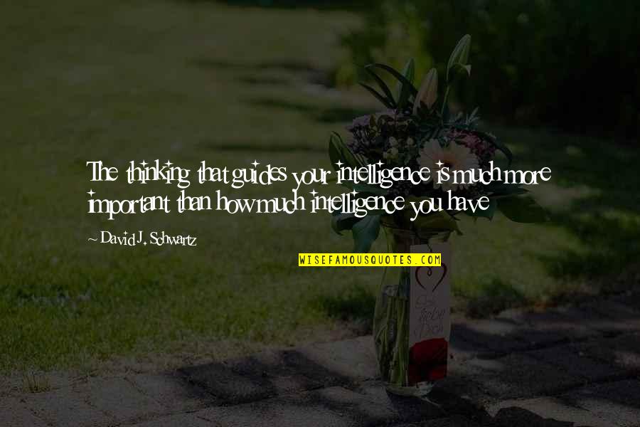 Teklemariam Upci Quotes By David J. Schwartz: The thinking that guides your intelligence is much Teklemariam Upci Quotes By David J. Schwartz: The thinking that guides your intelligence is much