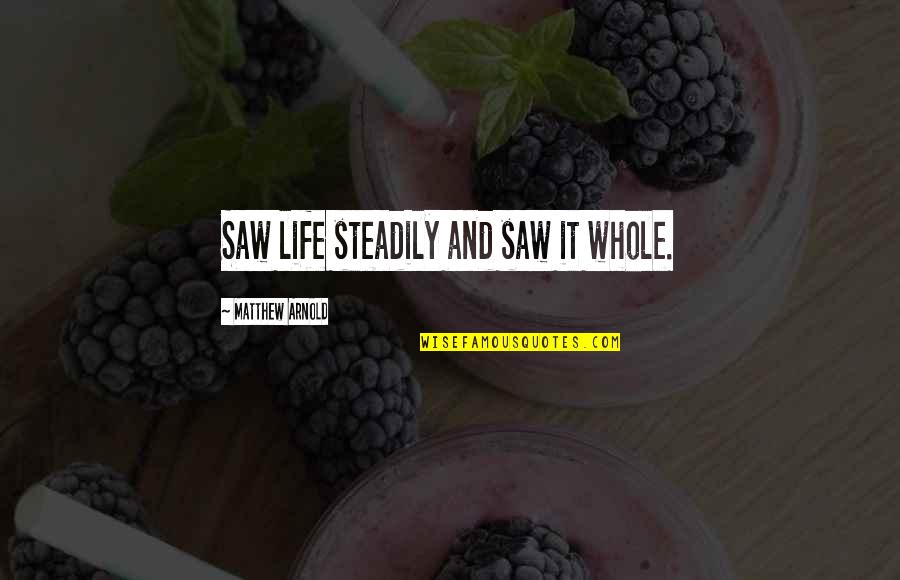 Tel Grafo Ecuador Quotes By Matthew Arnold: Saw life steadily and saw it whole. Tel Grafo Ecuador Quotes By Matthew Arnold: Saw life steadily and saw it whole.