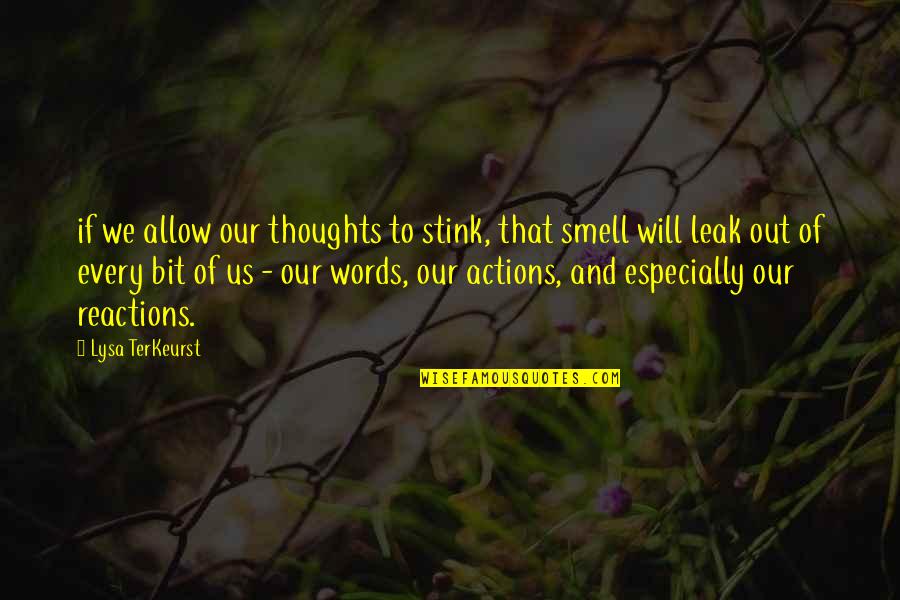Telcos Trading Quotes By Lysa TerKeurst: if we allow our thoughts to stink, that Telcos Trading Quotes By Lysa TerKeurst: if we allow our thoughts to stink, that