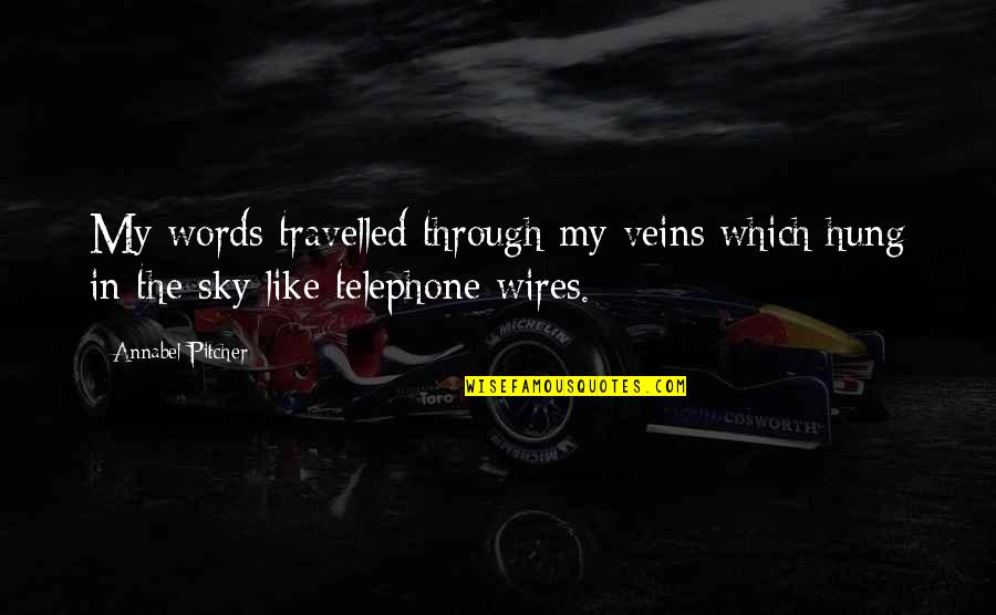 Telephone Quotes By Annabel Pitcher: My words travelled through my veins which hung
