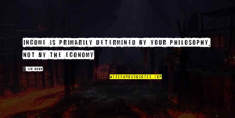 Telescope English Quotes By Jim Rohn: Income is primarily determined by your philosophy, not