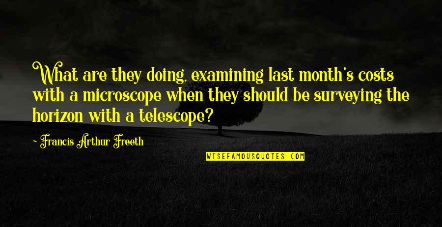 Telescopes Quotes By Francis Arthur Freeth: What are they doing, examining last month's costs