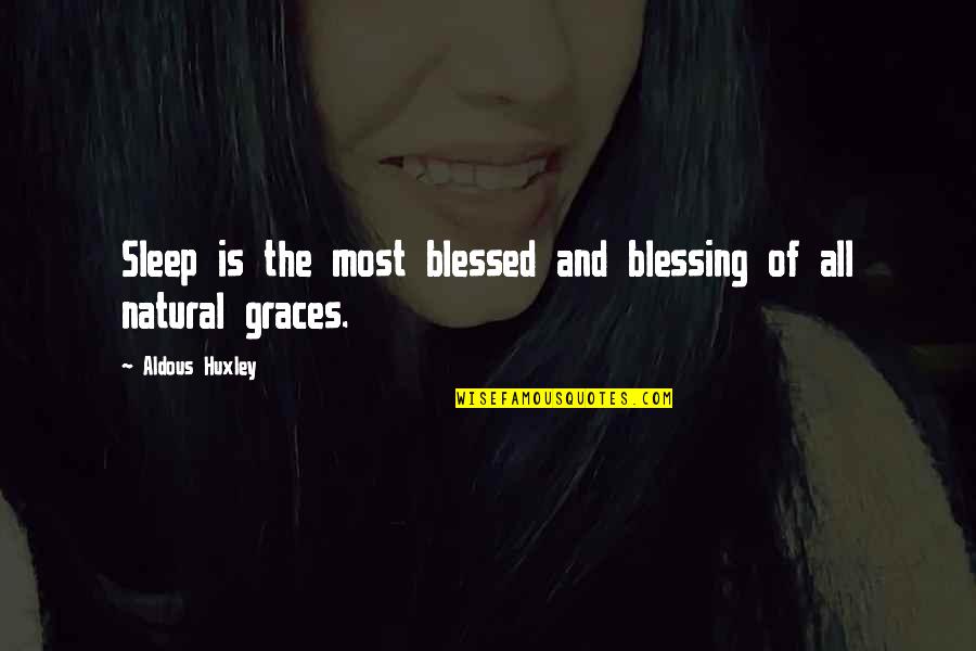 Telescreen 1984 Quotes By Aldous Huxley: Sleep is the most blessed and blessing of