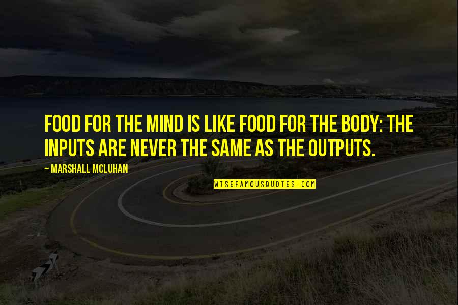 Telescreens Quotes By Marshall McLuhan: Food for the mind is like food for Telescreens Quotes By Marshall McLuhan: Food for the mind is like food for