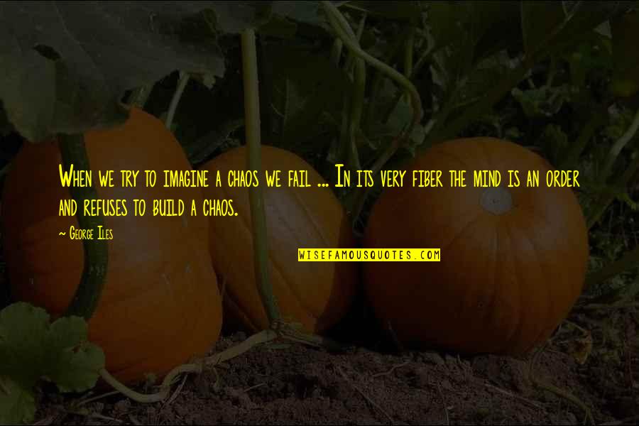 Teleurstellingen Quotes By George Iles: When we try to imagine a chaos we Teleurstellingen Quotes By George Iles: When we try to imagine a chaos we