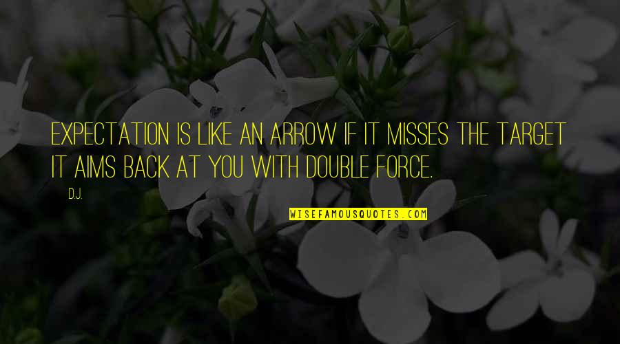 Televidente Significado Quotes By D.j.: Expectation is like an arrow if it misses