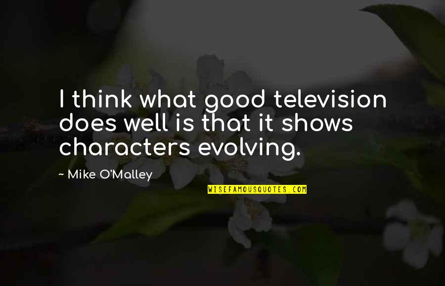 Television Shows Quotes By Mike O'Malley: I think what good television does well is