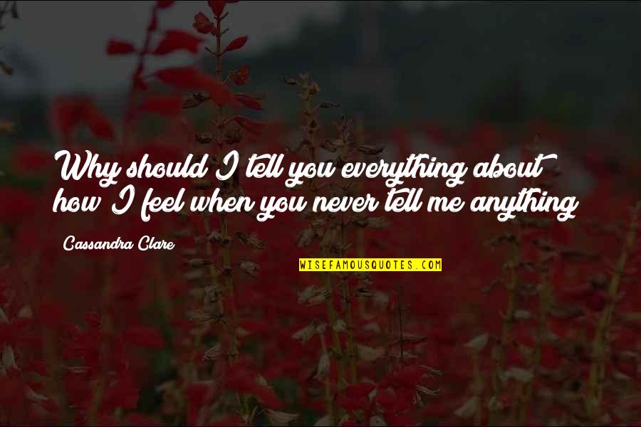 Tell Me Everything Quotes By Cassandra Clare: Why should I tell you everything about how