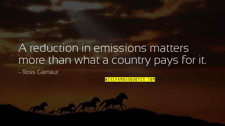 Tell Me Im Yours Dominant Quotes By Ross Garnaut: A reduction in emissions matters more than what