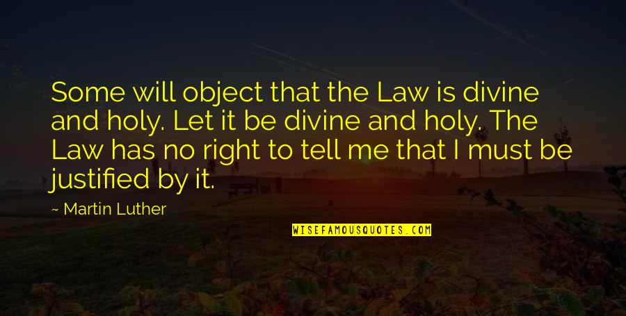 Tell Me Some Quotes By Martin Luther: Some will object that the Law is divine