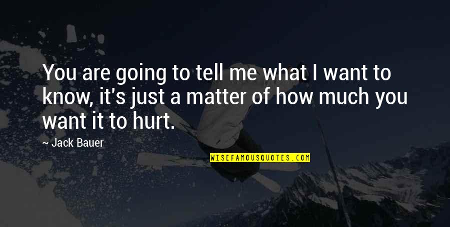 Tell Me What You Want Quotes By Jack Bauer: You are going to tell me what I Tell Me What You Want Quotes By Jack Bauer: You are going to tell me what I