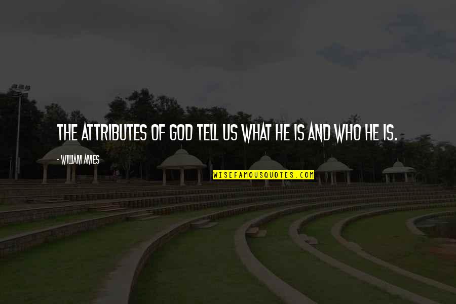 Tell Us Quotes By William Ames: The attributes of God tell us what He Tell Us Quotes By William Ames: The attributes of God tell us what He