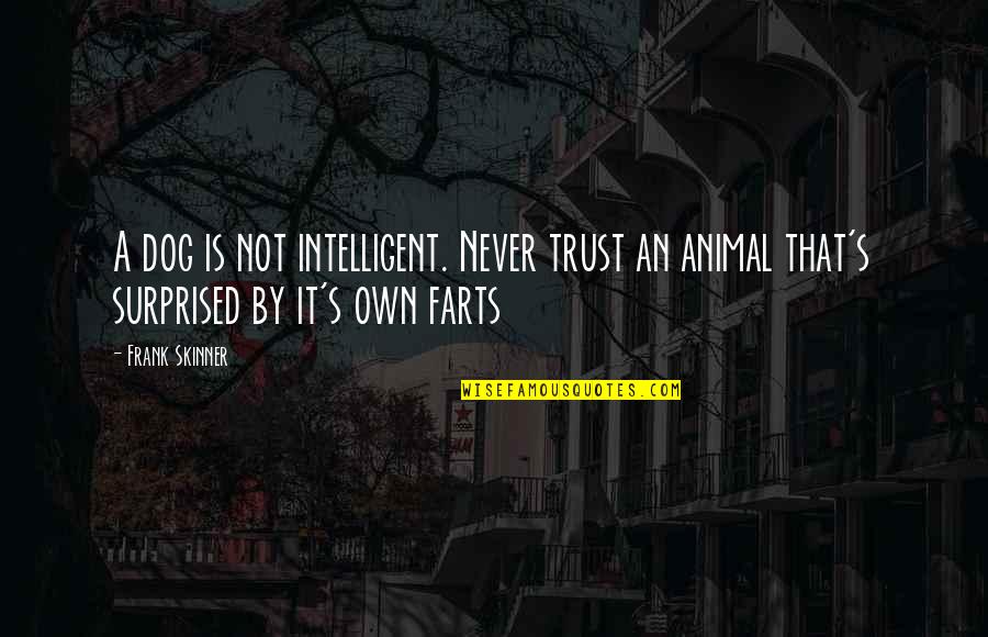 Telling Others Life Quotes By Frank Skinner: A dog is not intelligent. Never trust an