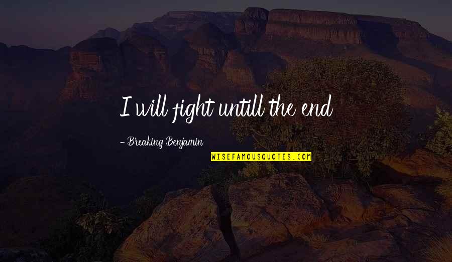 Telling Someone You Like Them Before It's Too Late Quotes By Breaking Benjamin: I will fight untill the end