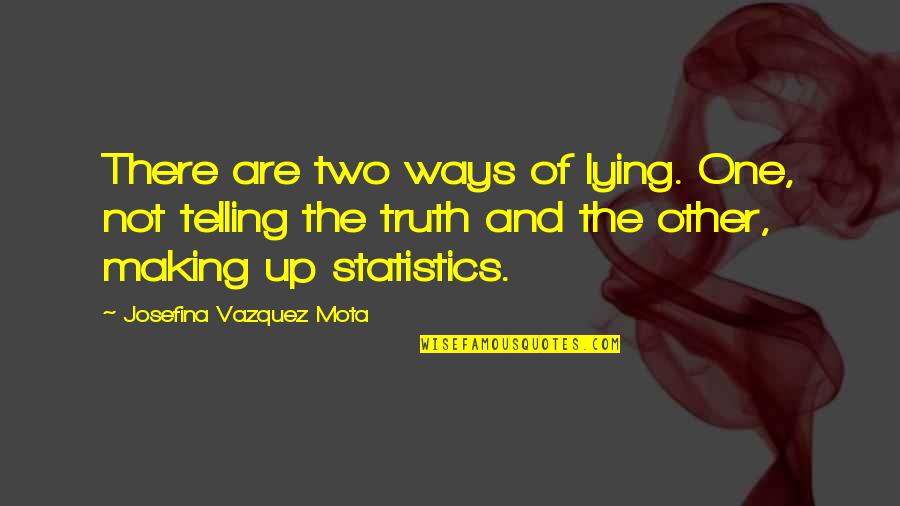 Telling The Truth And Not Lying Quotes By Josefina Vazquez Mota: There are two ways of lying. One, not