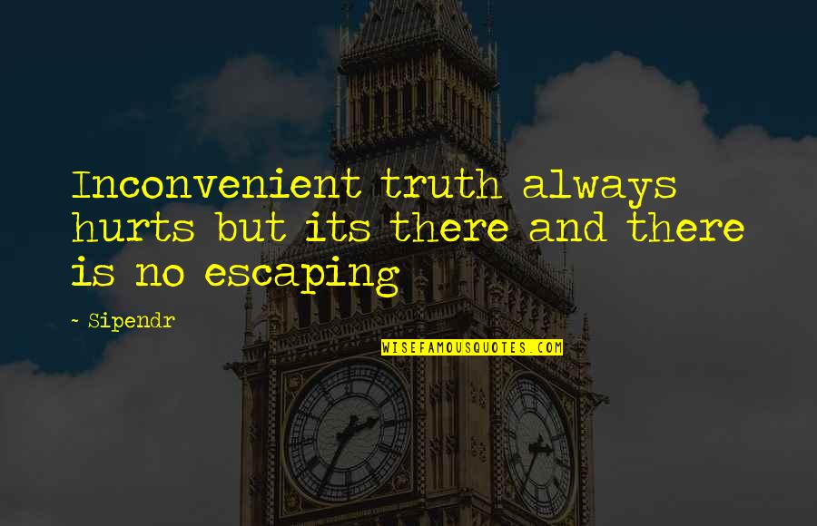 Telling Truth Hurts Quotes By Sipendr: Inconvenient truth always hurts but its there and