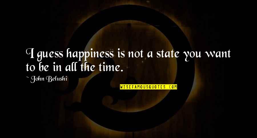 Telogen Effluvium Quotes By John Belushi: I guess happiness is not a state you