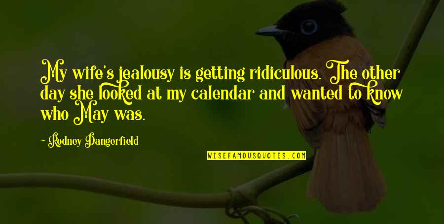 Telstra Options Quotes By Rodney Dangerfield: My wife's jealousy is getting ridiculous. The other