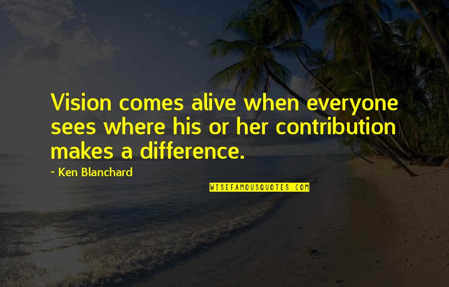 Temazcal Dedham Quotes By Ken Blanchard: Vision comes alive when everyone sees where his Temazcal Dedham Quotes By Ken Blanchard: Vision comes alive when everyone sees where his