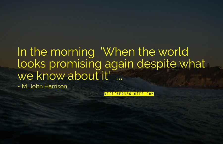 Temblores Movie Quotes By M. John Harrison: In the morning 'When the world looks promising