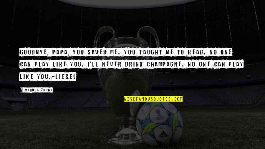 Temelia Dezvoltarii Quotes By Markus Zusak: Goodbye, Papa, you saved me. You taught me