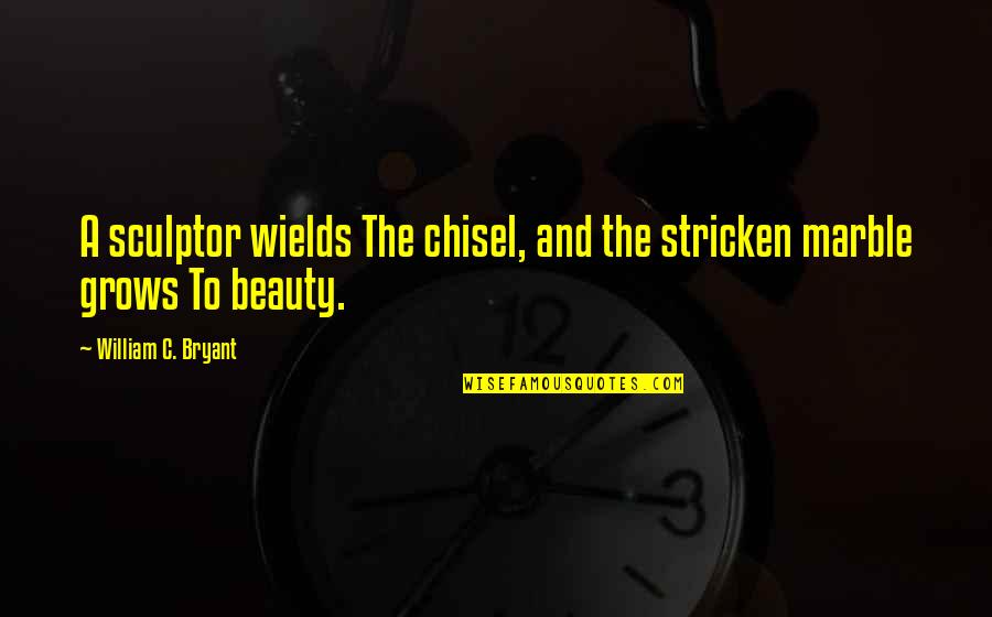Temnos Quotes By William C. Bryant: A sculptor wields The chisel, and the stricken