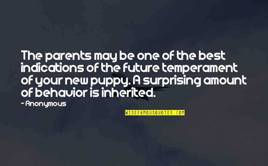 Temperament Best Quotes By Anonymous: The parents may be one of the best