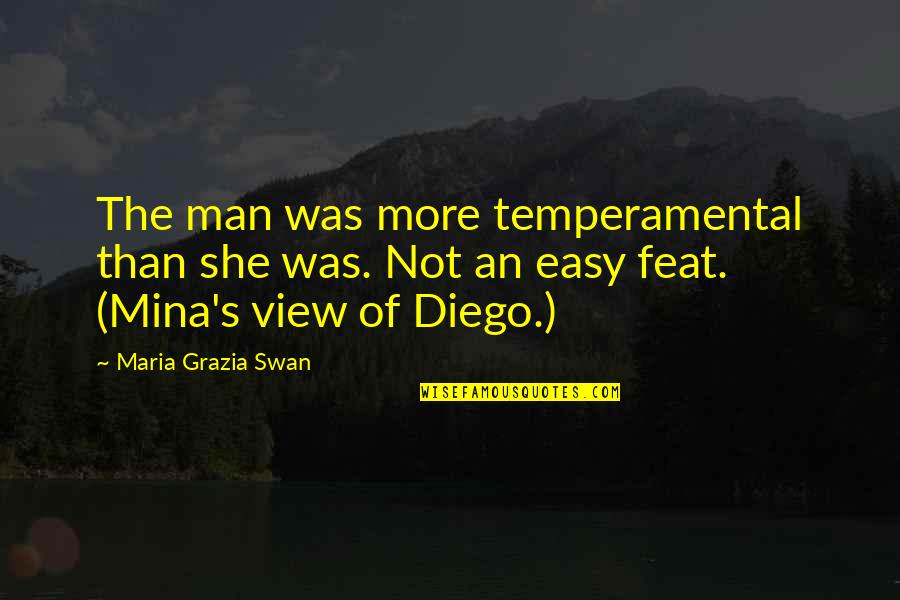 Temperamental Quotes By Maria Grazia Swan: The man was more temperamental than she was.