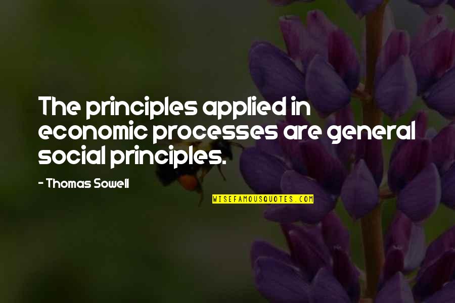 Temperance Dews Quotes By Thomas Sowell: The principles applied in economic processes are general