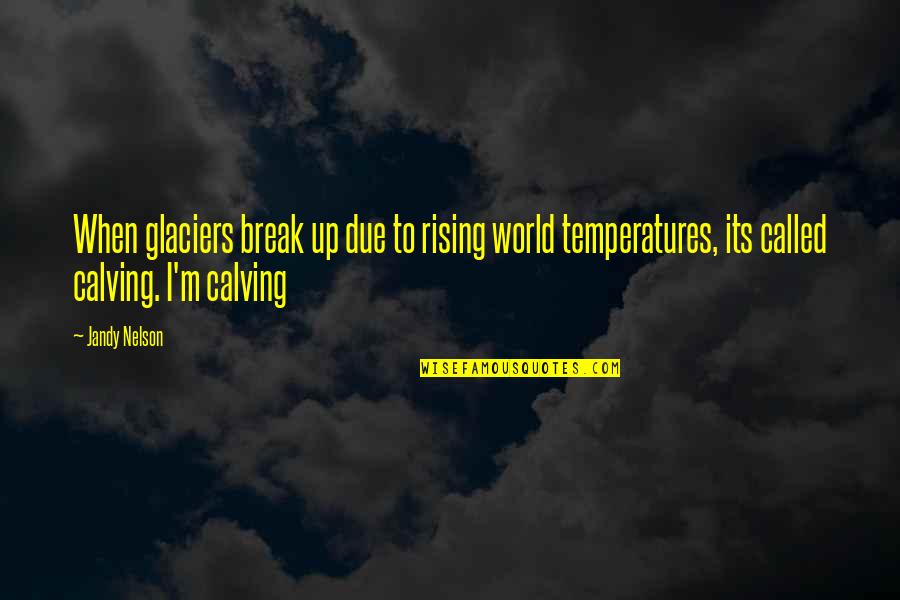 Temperatures Quotes By Jandy Nelson: When glaciers break up due to rising world