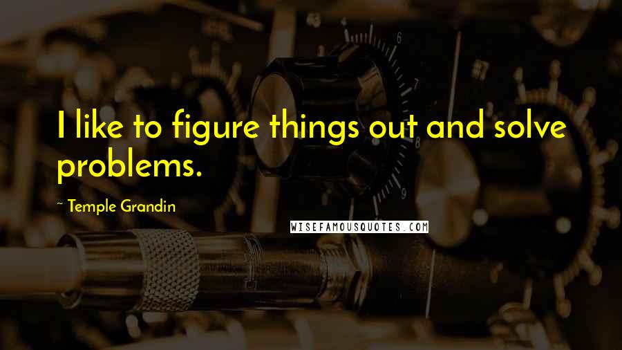 Temple Grandin quotes: I like to figure things out and solve problems.