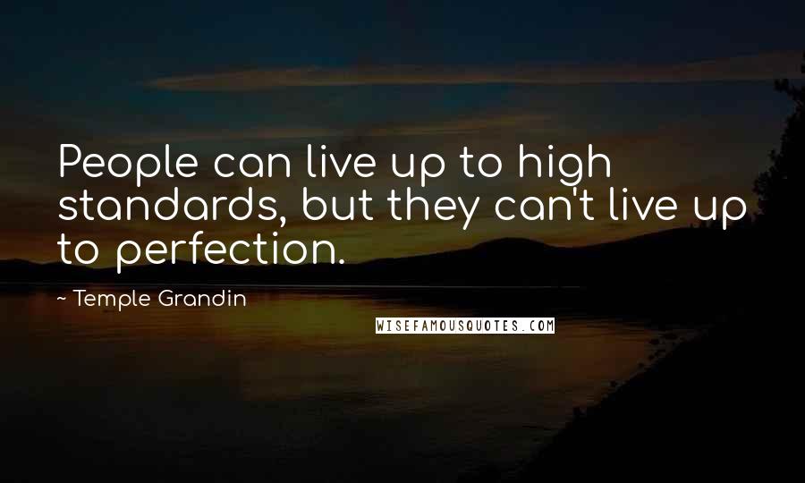 Temple Grandin quotes: People can live up to high standards, but they can't live up to perfection.