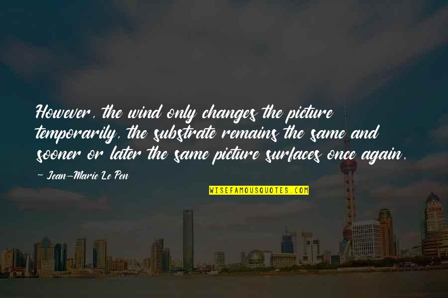 Temporarily Quotes By Jean-Marie Le Pen: However, the wind only changes the picture temporarily,
