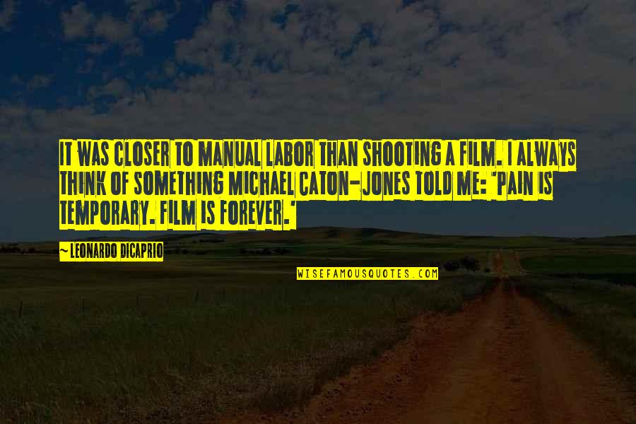 Temporary Pain Quotes By Leonardo DiCaprio: It was closer to manual labor than shooting