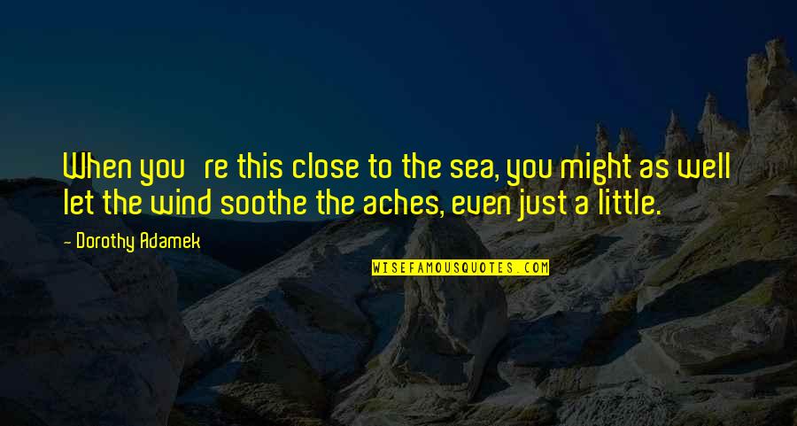 Temporary Things In Life Quotes By Dorothy Adamek: When you're this close to the sea, you