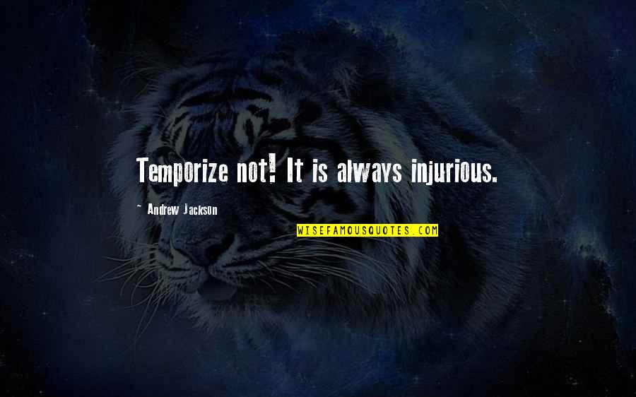 Temporize Quotes By Andrew Jackson: Temporize not! It is always injurious.