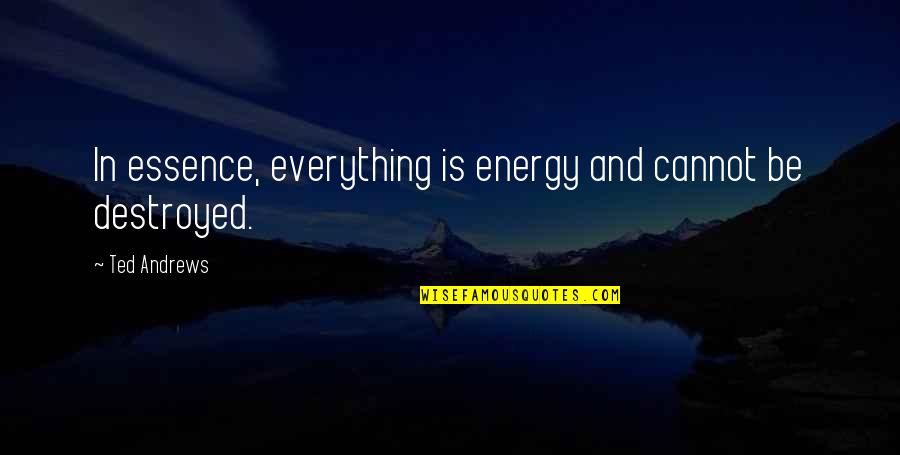Tenaja California Quotes By Ted Andrews: In essence, everything is energy and cannot be