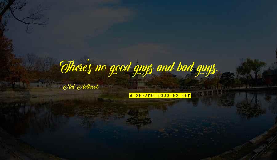 Tence Quotes By Hal Holbrook: There's no good guys and bad guys. Tence Quotes By Hal Holbrook: There's no good guys and bad guys.