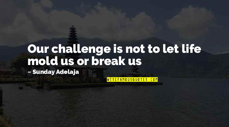 Tendancy Quotes By Sunday Adelaja: Our challenge is not to let life mold Tendancy Quotes By Sunday Adelaja: Our challenge is not to let life mold