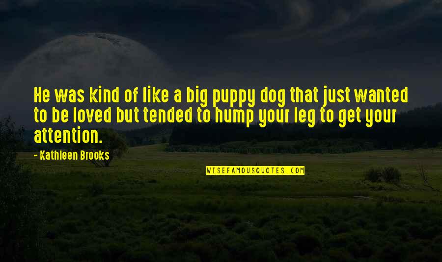 Tended Quotes By Kathleen Brooks: He was kind of like a big puppy