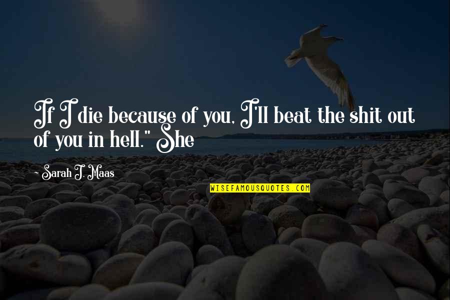 Tenderer Mean Quotes By Sarah J. Maas: If I die because of you, I'll beat